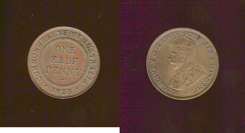 AUSTRALIE 1/2 Penny Georges V 1925 SUP